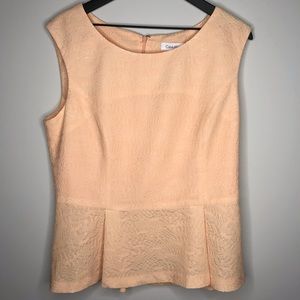 CALVIN KLEIN Pink Flared Career Blouse - L